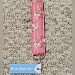 Handmade Pink and Light Pink Flowers Key Fob